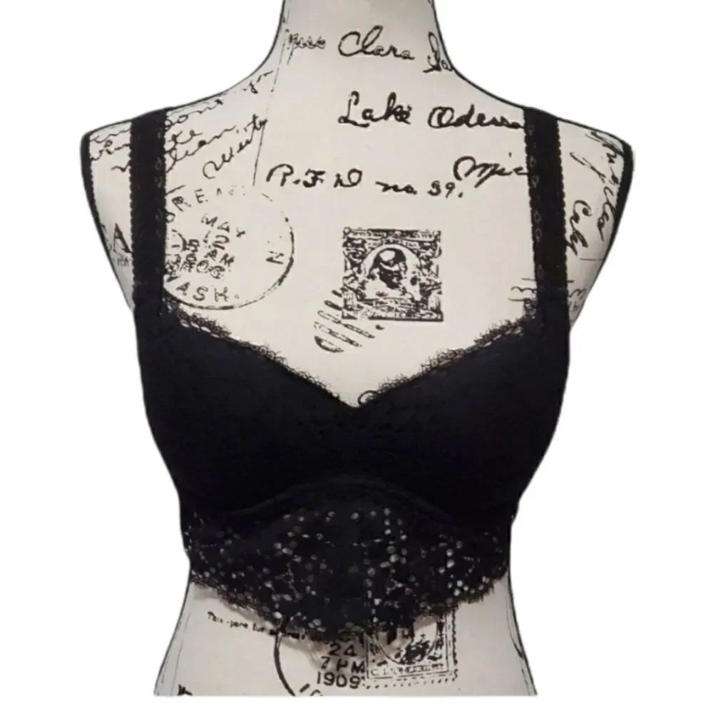 PINK black lace bra